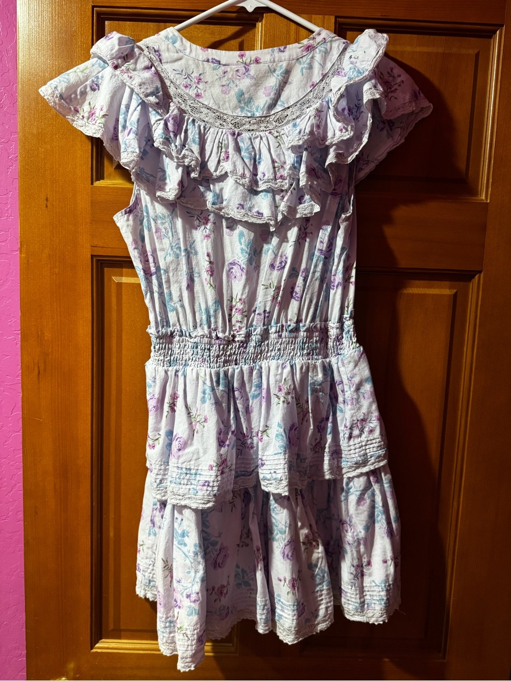 LoveShackFancy -Target Lavender Floral Ruffle Tiered Mini Dress - Picture 8 of 9